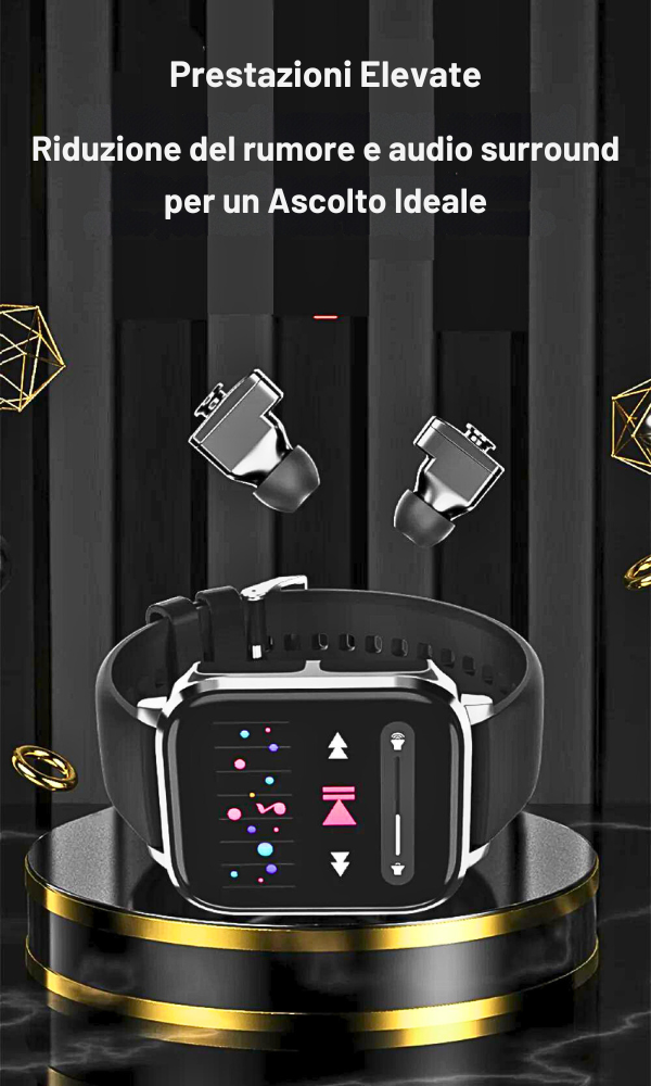 2 in 1 Smartwatch with Built-in TWS Earphones and Sports Features