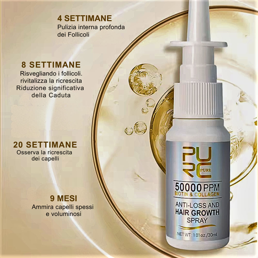 Spray para el crecimiento del cabello con biotina y colágeno