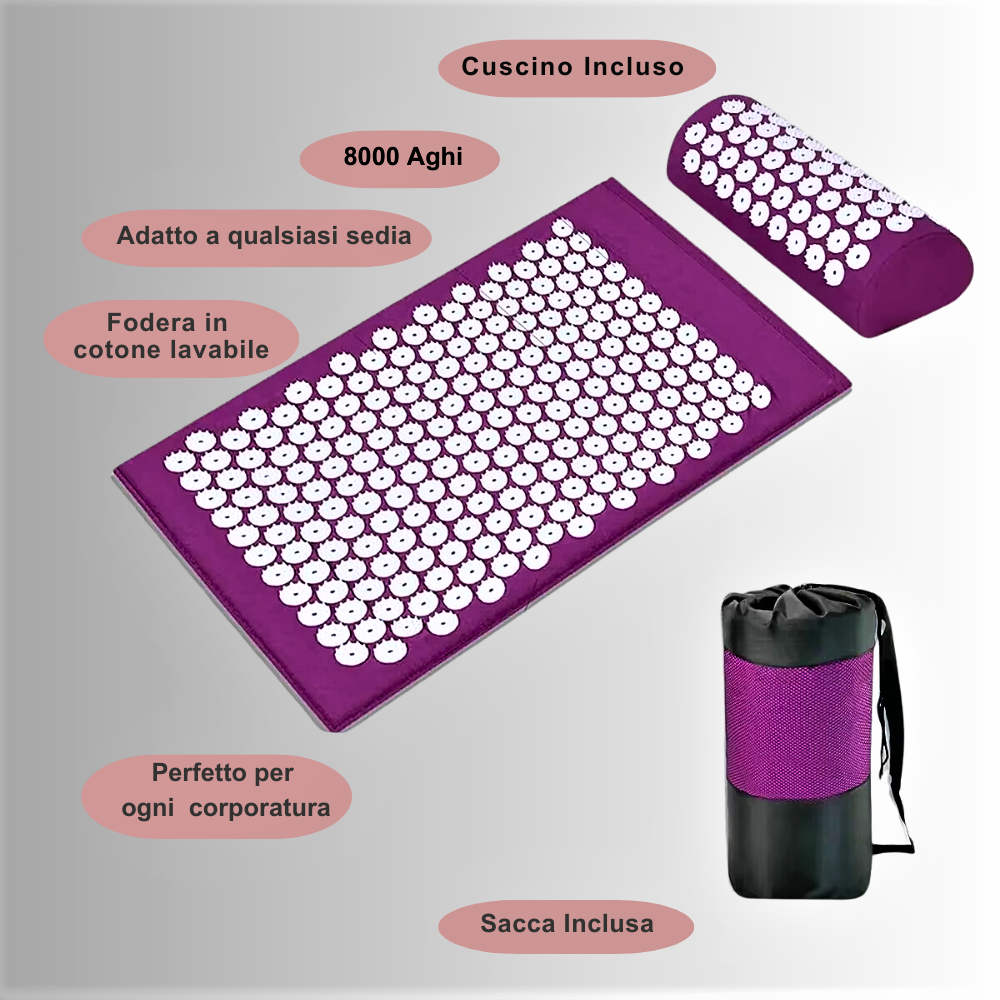 Set de esterilla y cojín de yoga con acupresión: bienestar oriental al alcance de todos