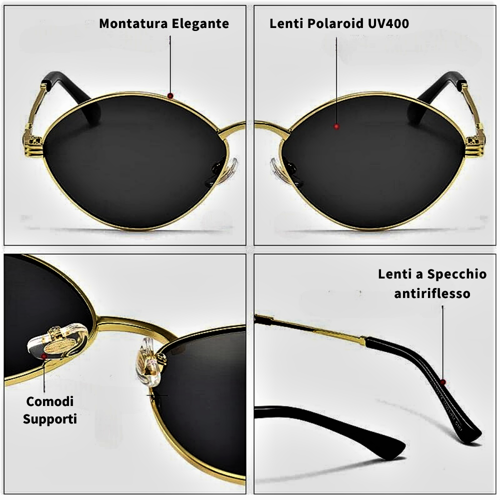 Gafas de sol GCV de aleación de titanio ovaladas: elegancia atemporal