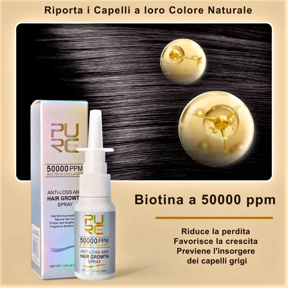 Spray para el crecimiento del cabello con biotina y colágeno