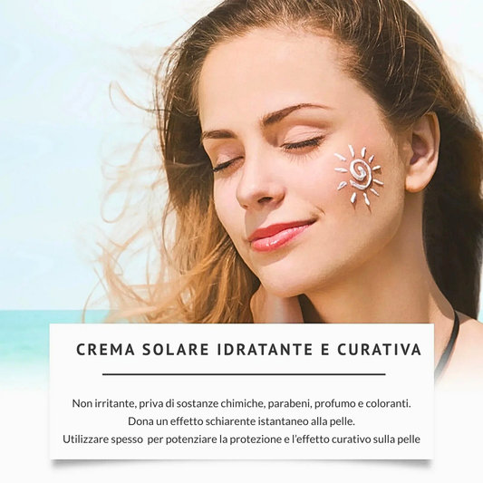Crema Solare Curativa con Centella, Acido Ialuronico e Collagene