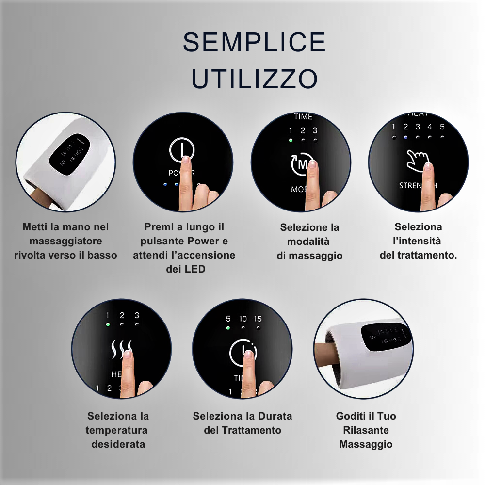 Dispositivo médico electrónico para masajes de masoterapia, shiatsu y acupuntura para manos y muñecas