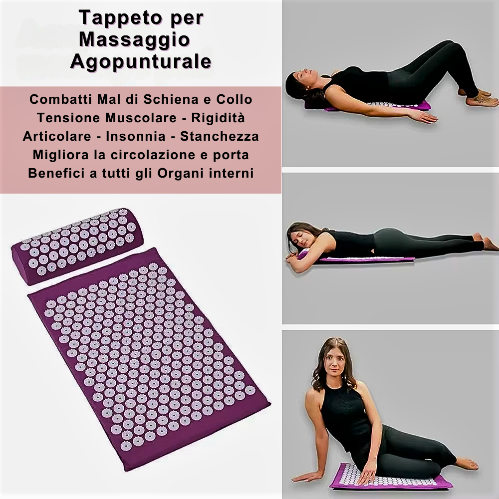 Set de esterilla y cojín de yoga con acupresión: bienestar oriental al alcance de todos