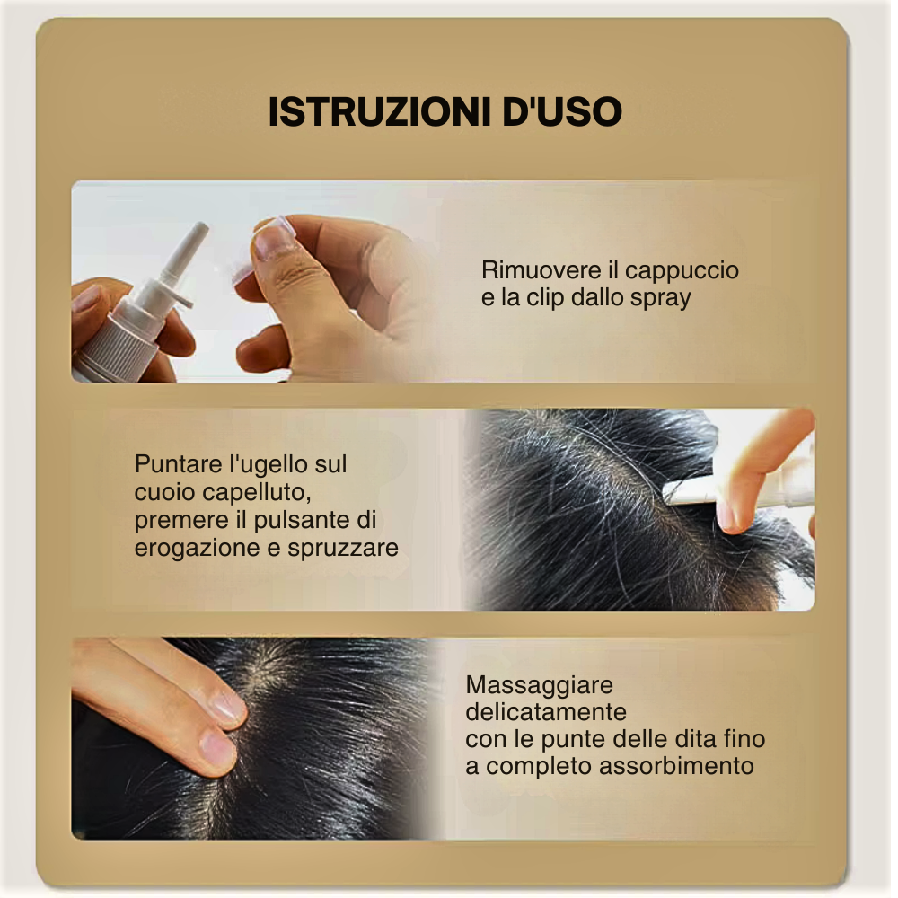 Spray para el crecimiento del cabello con biotina y colágeno