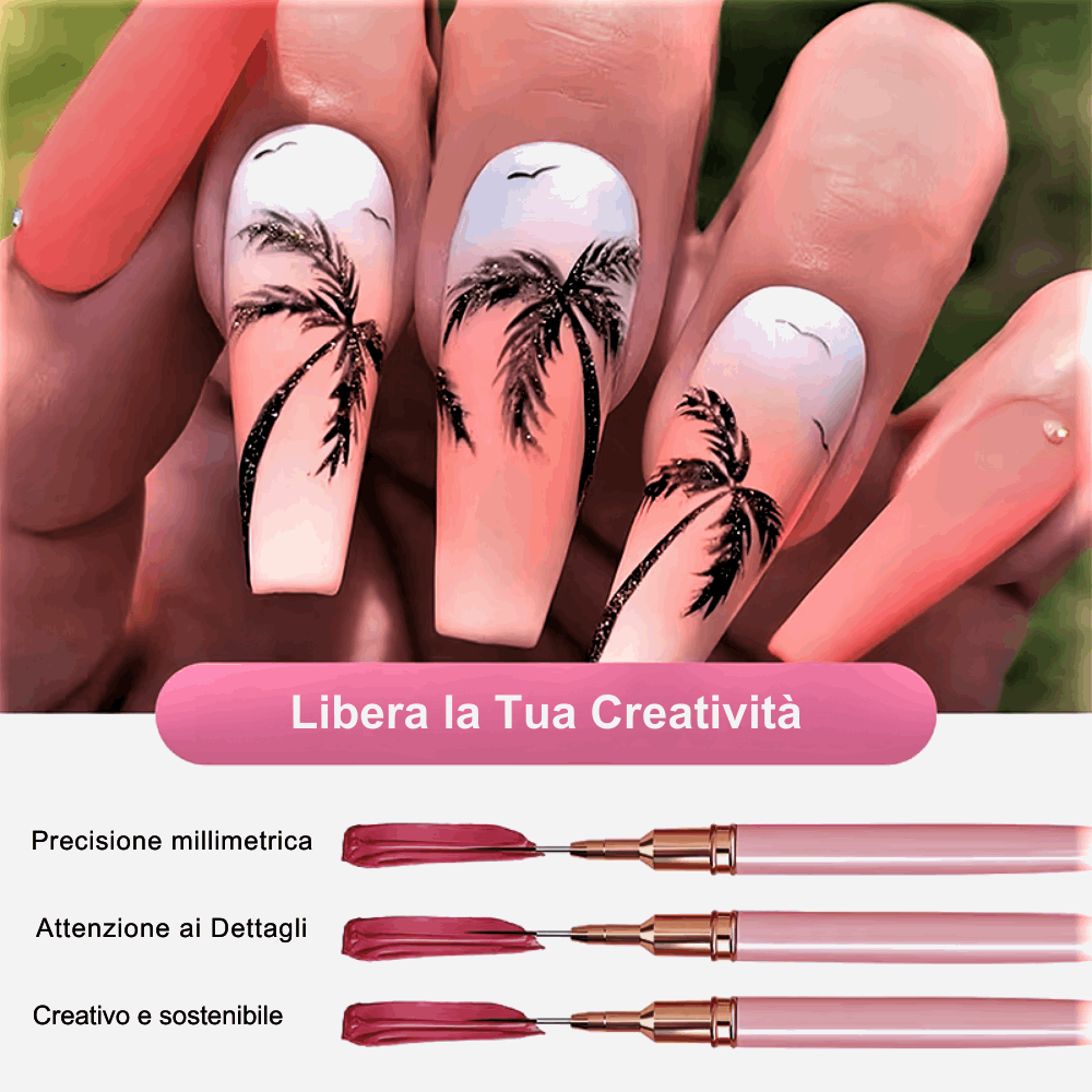 Set Professionale 5 Pennelli per Nail Art e Make-Up: Precisione e Creatività a Portata di Mano