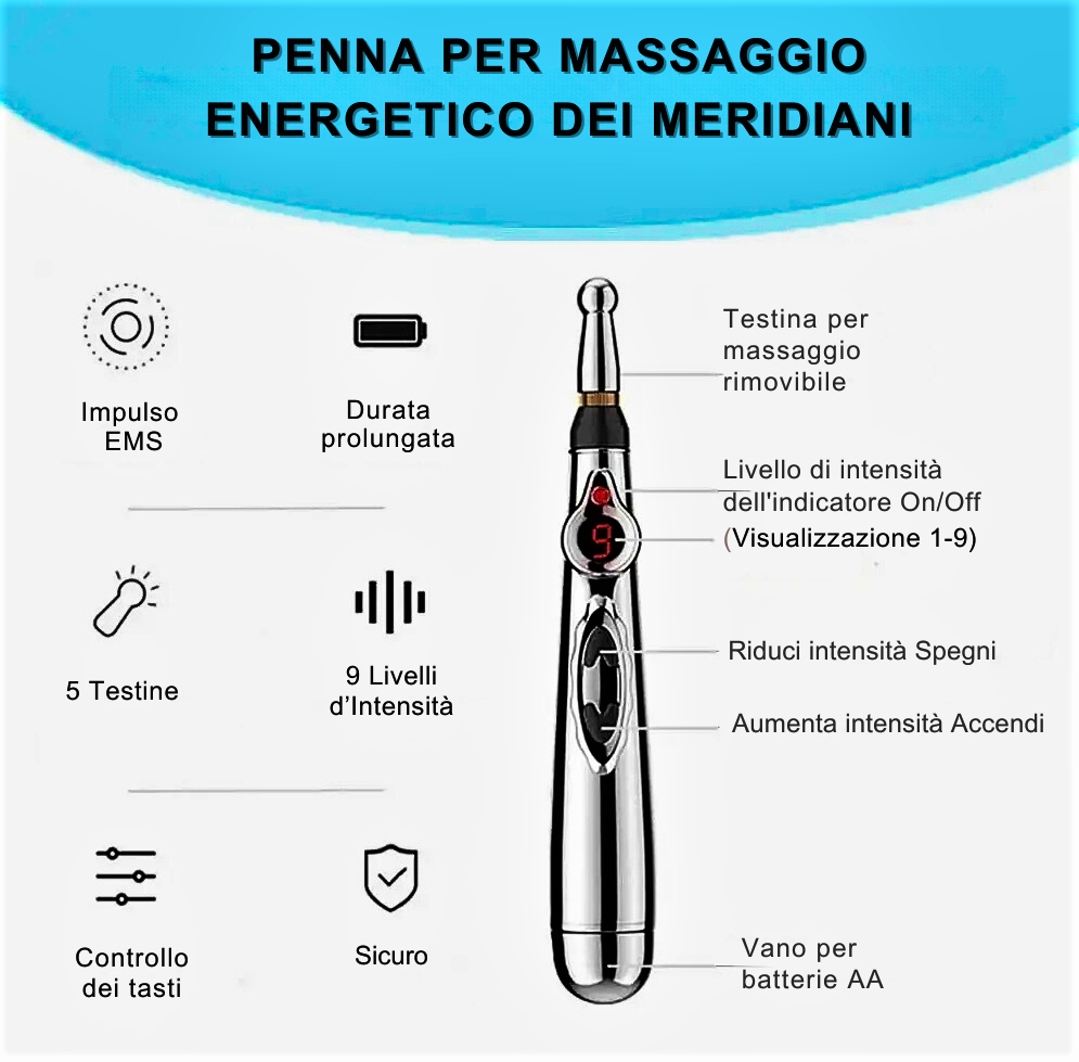 Penna Elettronica per Agopuntura Senza Aghi con EMS Integrata: Benessere e Equilibrio Energetico a Portata di Mano