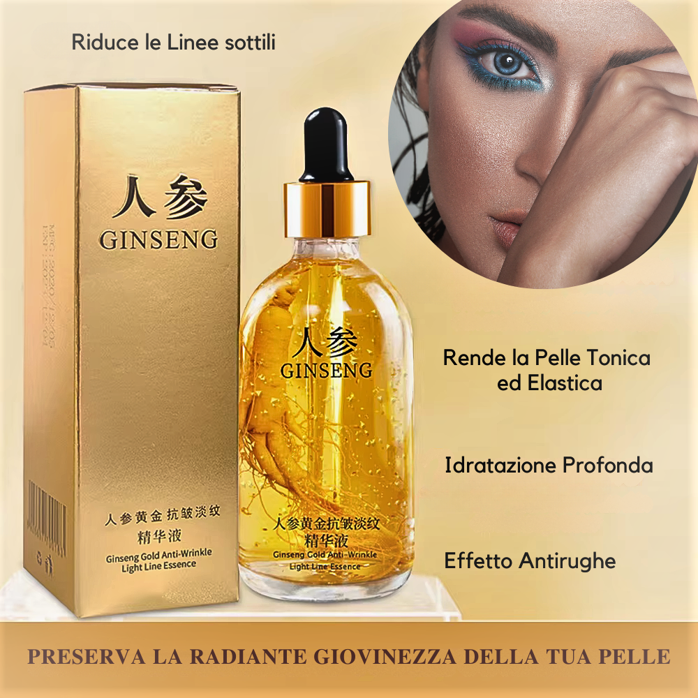 Siero Innovativo Anti-Age con Ginseng, Astaxantina, Acido Ialuronico e Polipeptidi d’Oro