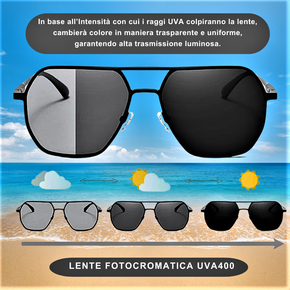 Gafas de sol fotocromáticas de lujo “Pilot Shining”