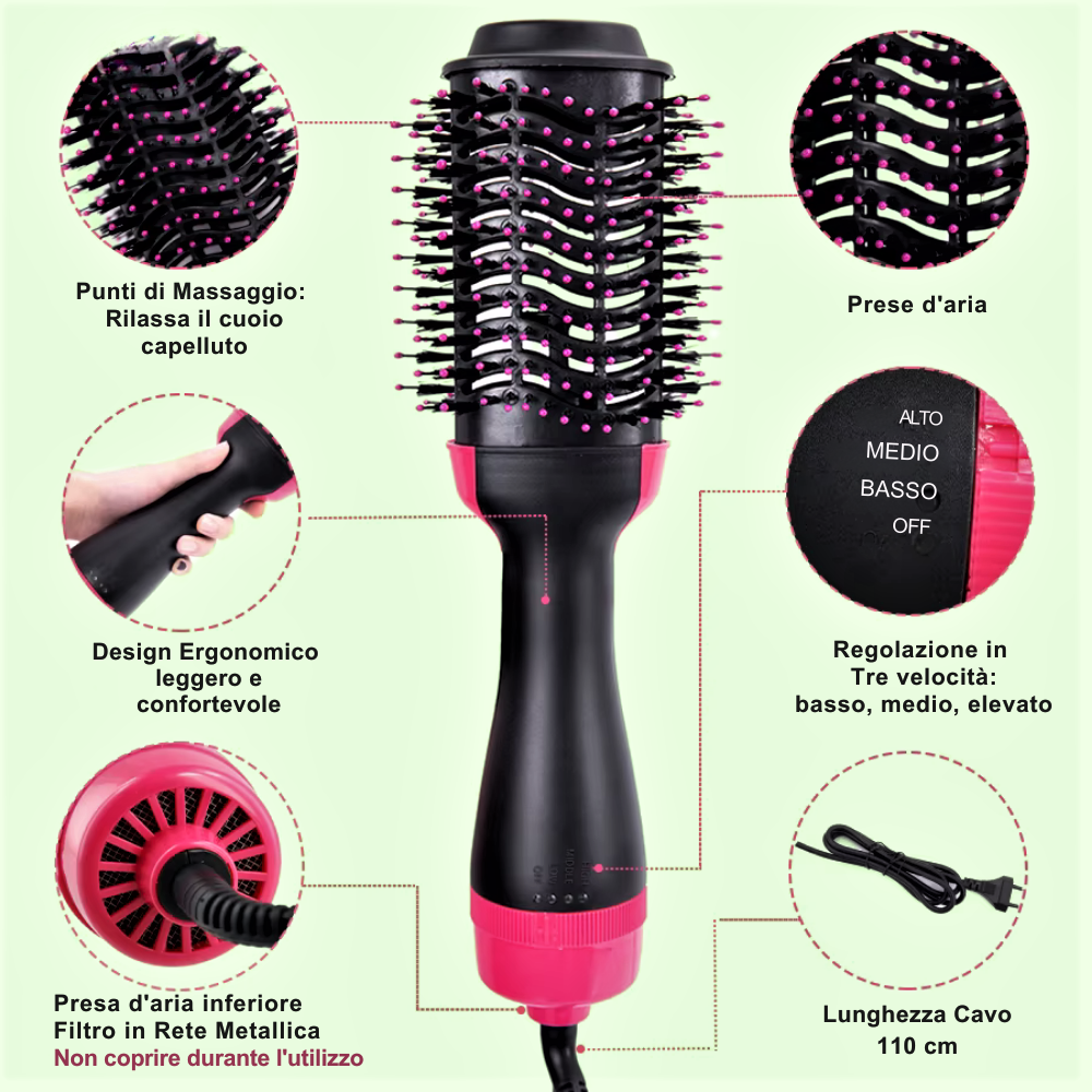 Cepillo de pelo profesional 4 en 1: innovación y tecnología en una sola herramienta