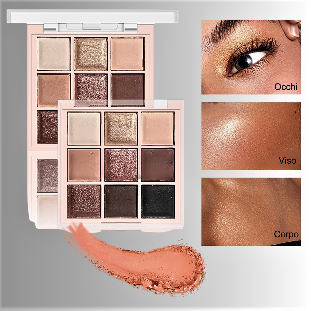 Palette Ombretti 9 Colori – Eleganza Naturale, Luce Sofisticata