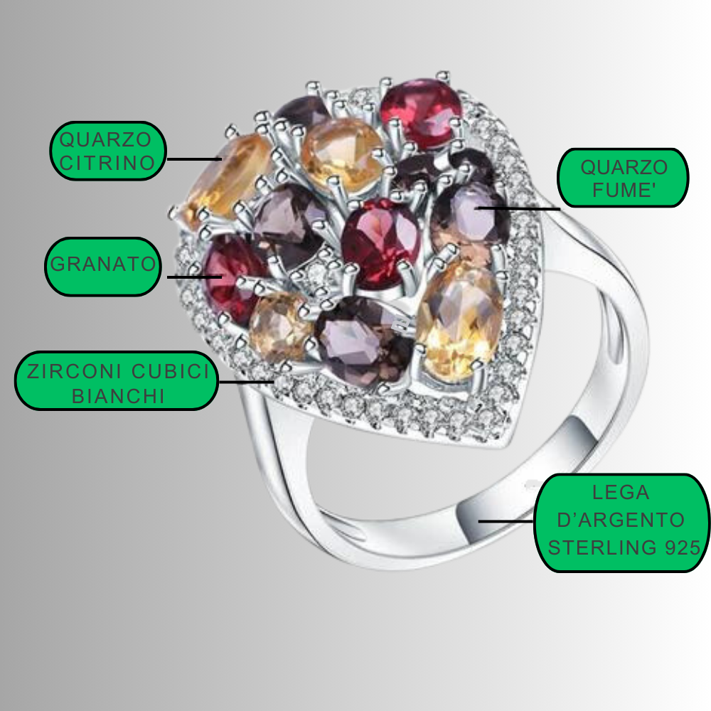 Anillo "Puzzle" con Piedras Semipreciosas Naturales