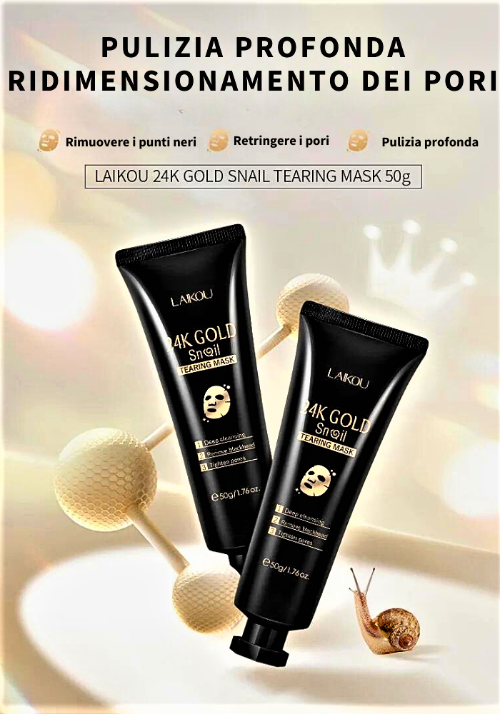 Mascarilla de belleza con colágeno, oro de 24 quilates, baba de caracol y raíz de ginseng