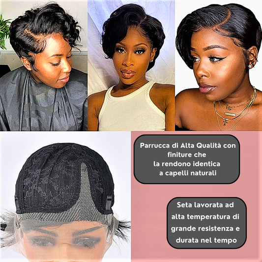 Parrucca Nera a Taglio Corto