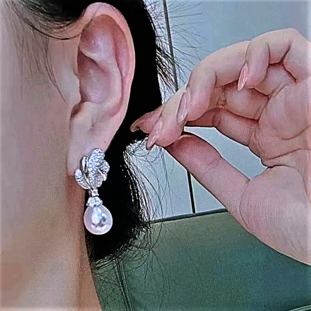 Orecchini con Perle d'Acqua Dolce Naturali a Goccia da 10-11 mm
