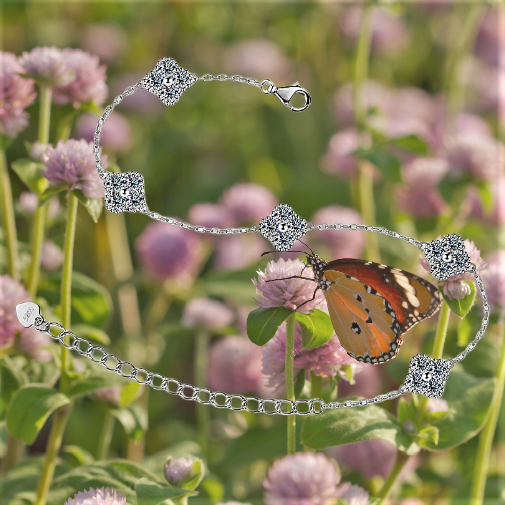 Bracciale a 5 Fiori con Moissanite D color