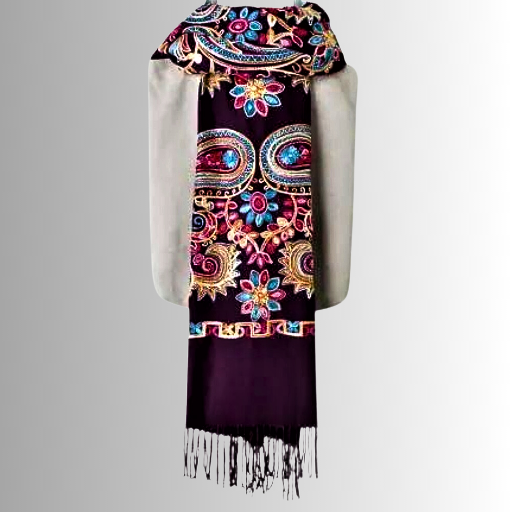 Pashmina Ricamata a Mano Eleganza dalla Tradizione Orientale