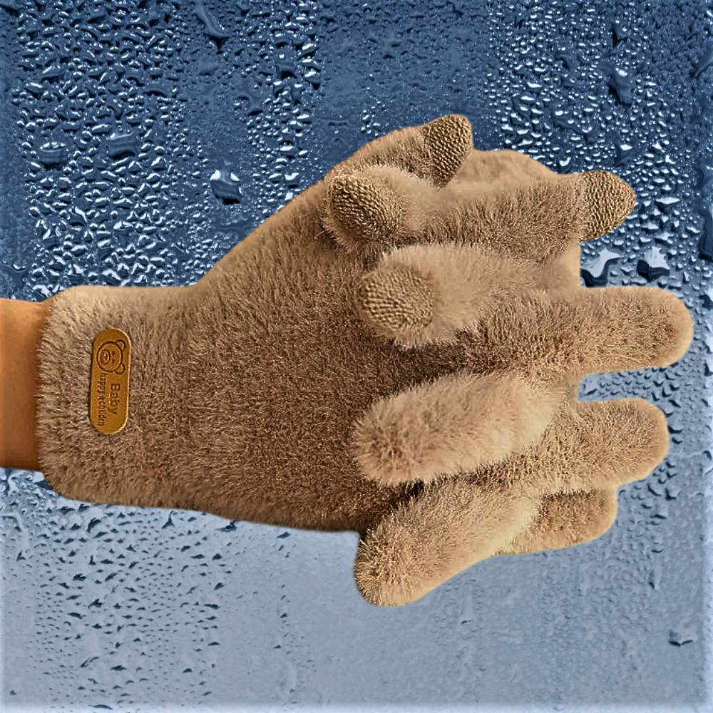 Guanti in Pelliccia Ecologica con Touch Screen