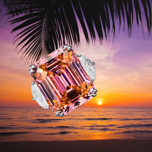 Fascione con Tormalina Rosa/Arancio e Diamanti Lab Grown