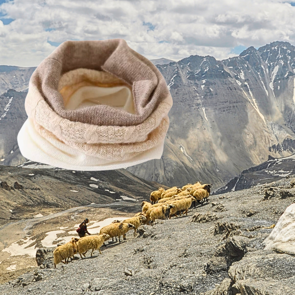 100% Pure Cashmere Neck Warmer: Luxury with a Touch of Originality