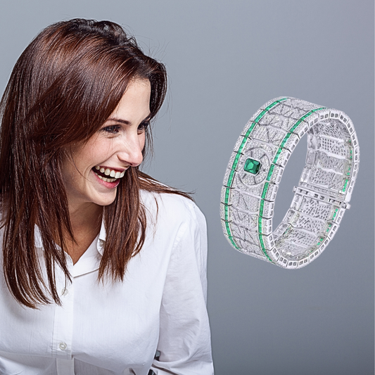 Bracciale con Smeraldi Colombiani e Brillanti Coltivati