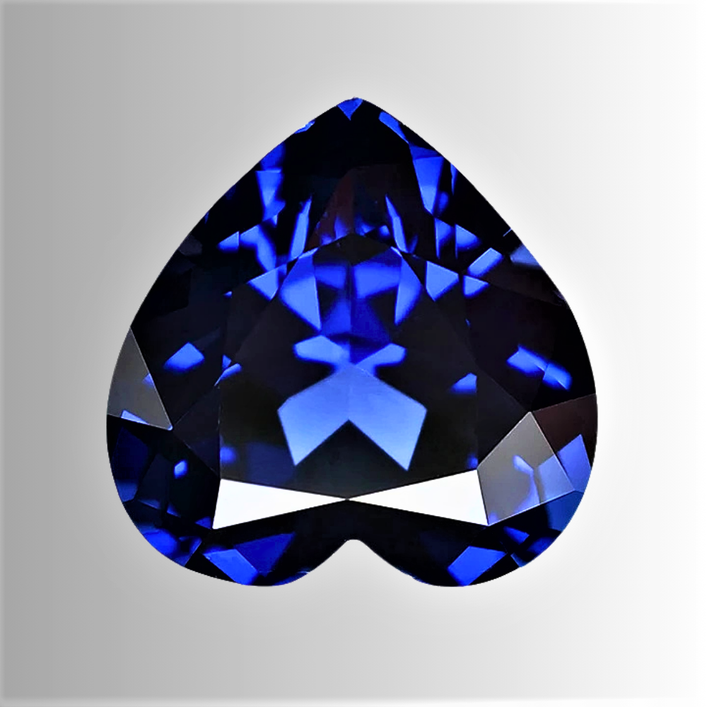 Zaffiro Royal Blue Lab Grown Taglio Cuore Certificato