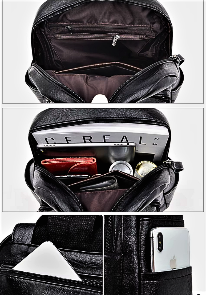 Mochila de piel de oveja grabada: clase y elegancia