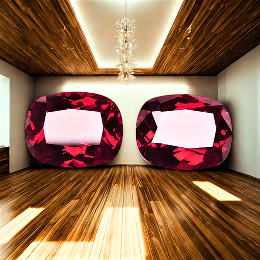 Rubino Lab Grown Taglio Cuscino Allungato