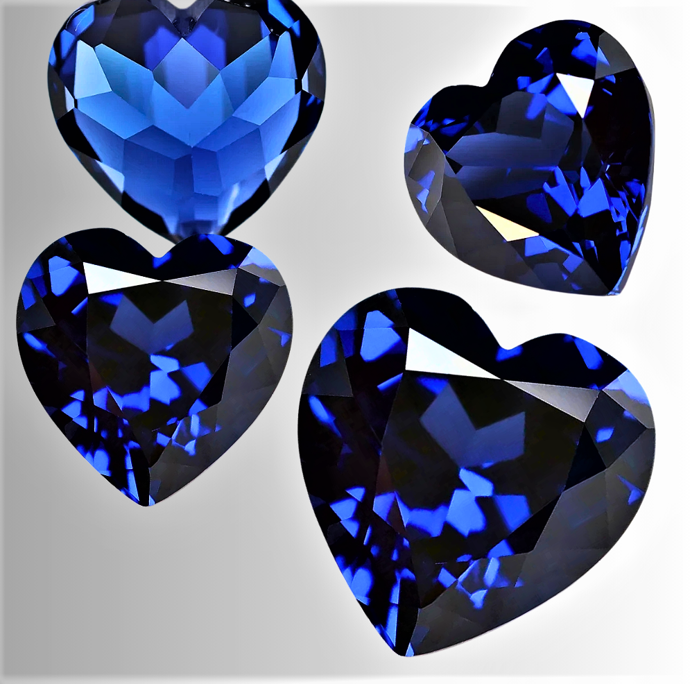 Zaffiro Royal Blue Lab Grown Taglio Cuore Certificato
