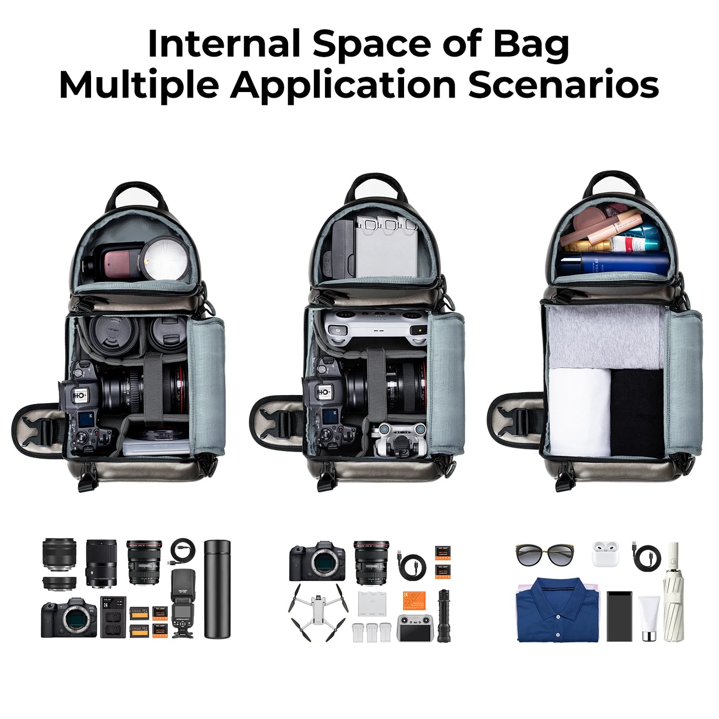 K&F Concept Camera bag Photography Backpack 10L Waterproof Camera Sling Backpack DSLR/SLR Camera Case Sony Fuji Photography Bags
