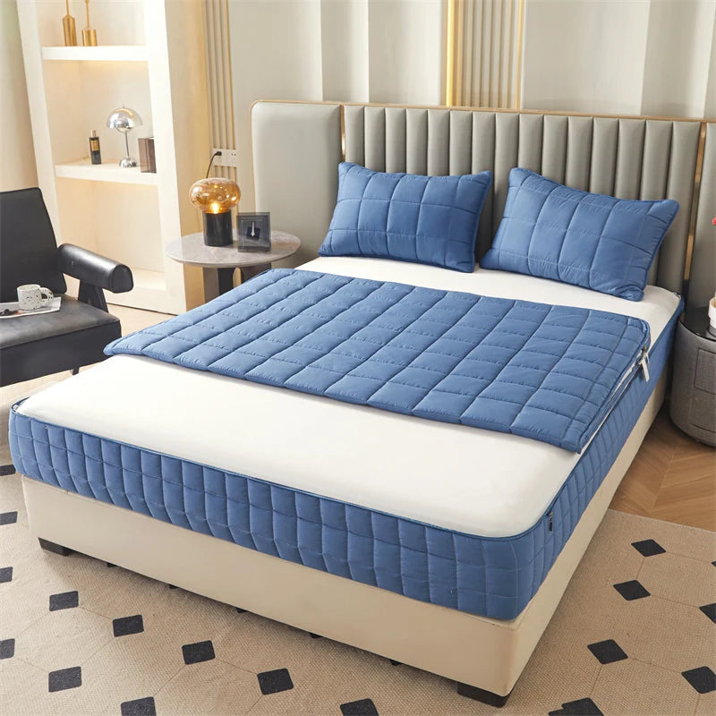 Six Sides All Inclusive Mattress Cover with Zipper Thicken Fitted Sheet Quilted Mattress Protector Pad Couple Customized Size