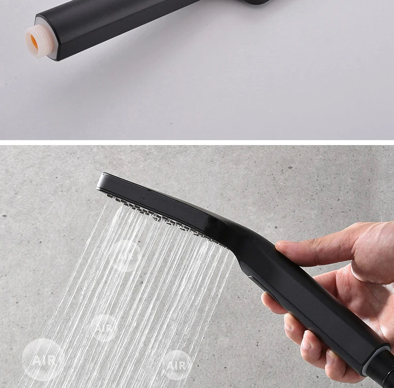 Bathroom 20inch 50x50cm Shower Head Panel Faucet Rain Mist Laterfal Jets Thermostatic Valve Mixer System SPA Massage Set