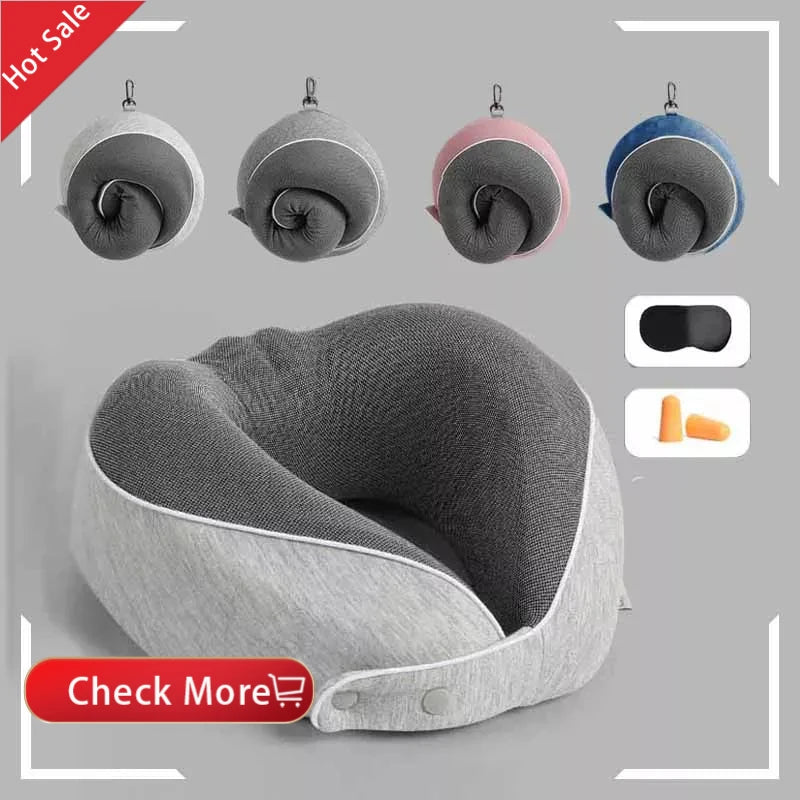U Shaped Memory Foam Neck Pillows Soft Travel Pillow Massage Neck Pillow Sleeping Airplane Pillow Cervical Healthcare Bedding