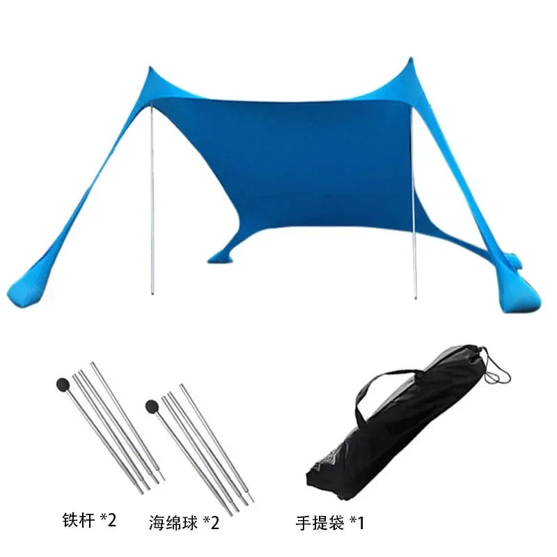 Outdoor Beach Tent Portable Camping Sun Shelter UPF50+ Family Seaside Travel Tent Outdoor Windproof One-piece Beach Canopy