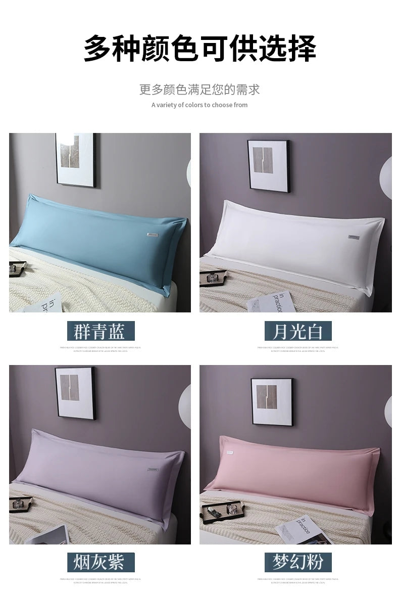Solid Color Pillow Case Long Staple Cotton Pillowcase Washable Envelope Style Pillow Protector Cover For Bedroom Sleeping