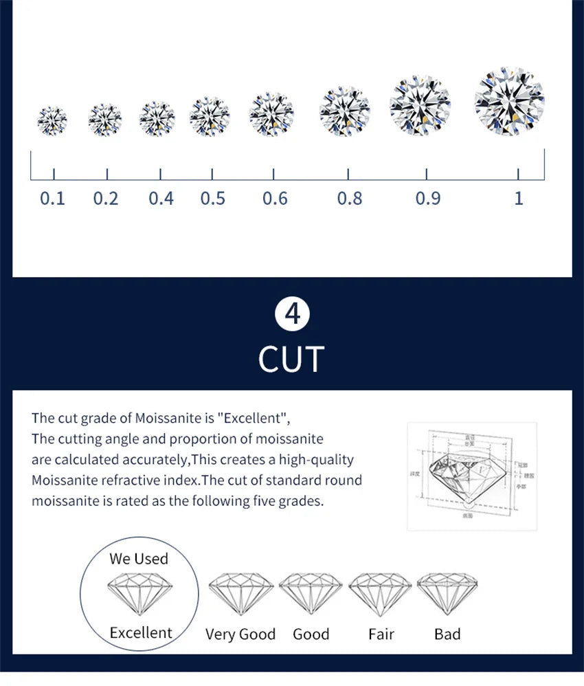 Tbestone Real Moissanite Diamond Ring D Color 1 CT925 Sterling Silver Fully Set Gemstones Beautiful Wedding Gift for Women