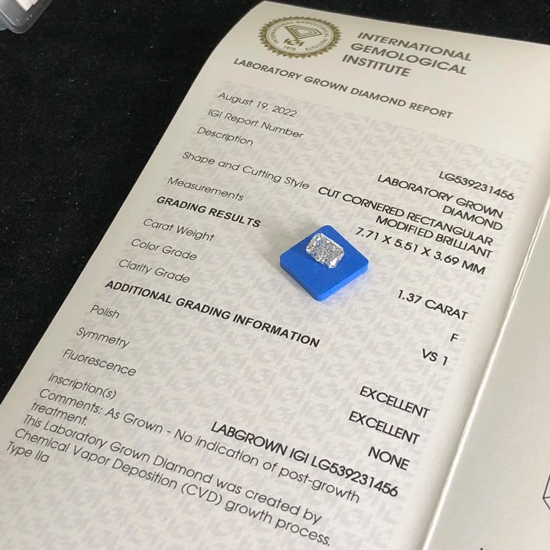 Diamanti Lab Grown Taglio Radiant con Certificato IGI