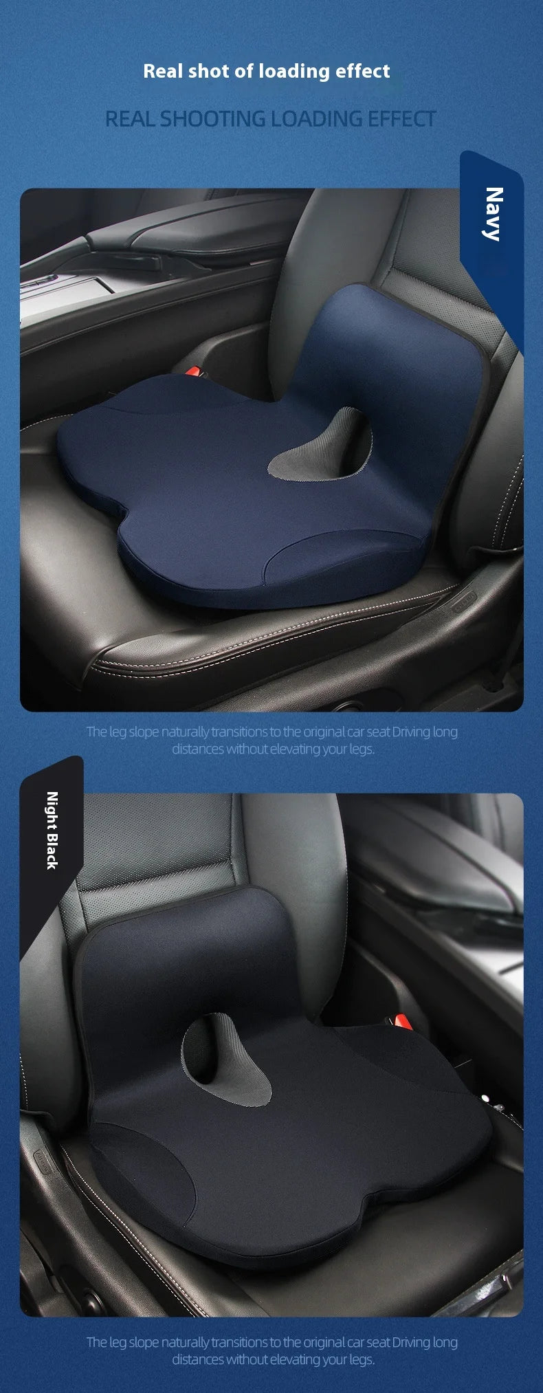 L-Shaped Integrated Office Chair Seat Cushion Memory Foam Seat Cushion Anti-Slip Bottom Pressure-Reducing Hip Waist Support
