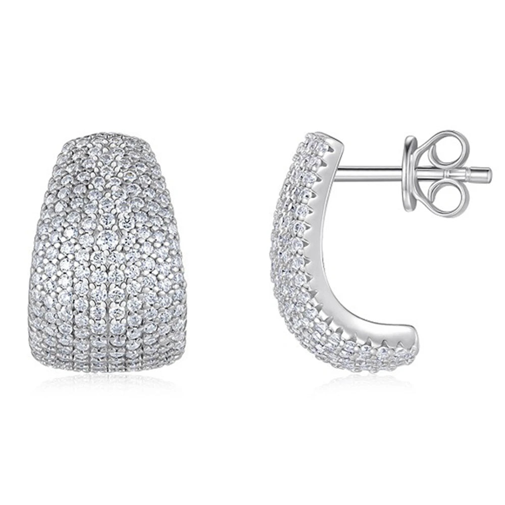 Wong Rain 925 Sterling Silver VVS1 3EX D Color Sparkling Real Moissanite Diamonds Gems Personality Earrings Studs Fine Jewelry