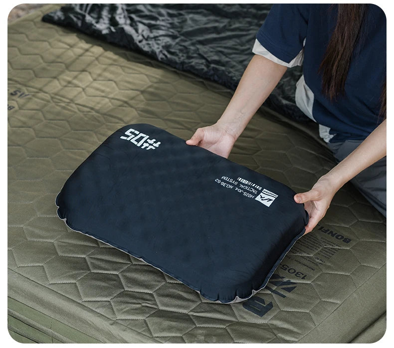 ShineTrip Outdoor Camping Inflatable Pillow Foldable Portable Ultra-light Air Pillow, Comfortable Sleep Pillow with Neck Support