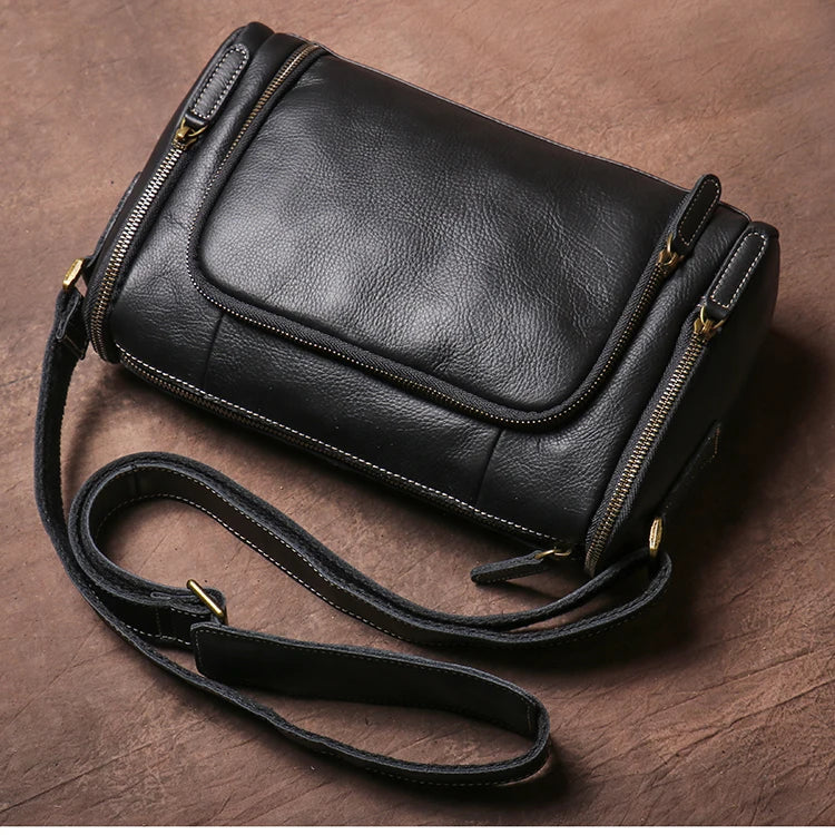 GURO Higher Quality Genuine Leather Shoulder Bag Men's Party Deluxe Crossbody Vintage Top Cowhide multicompartment Messenger Bag