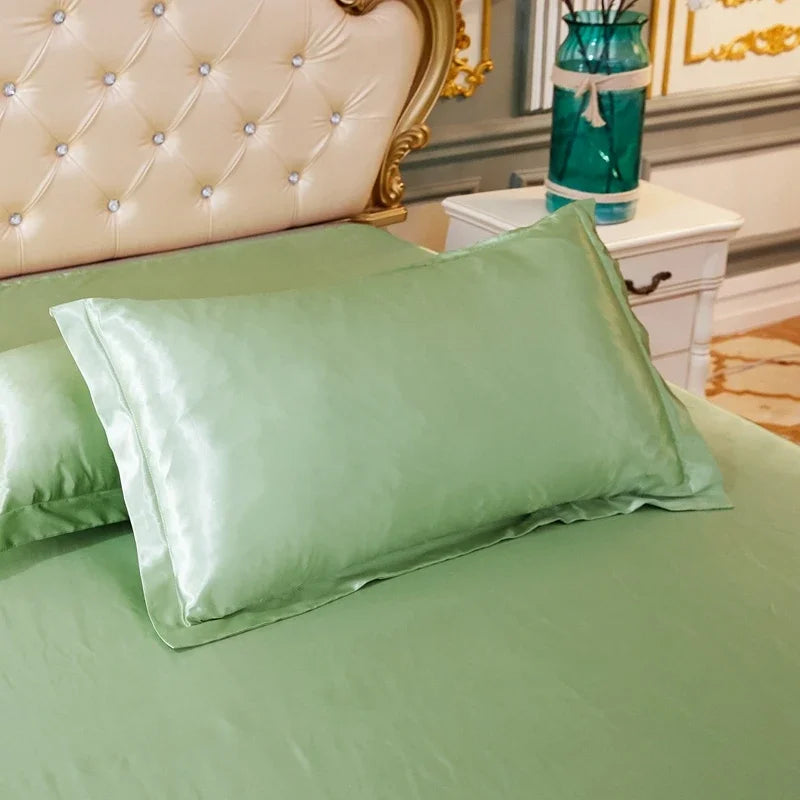 Luxury Silky Smooth Satin Pillowcase Solid Color Envelope Pillow Case Bedding Bedroom Sleep Pillowcover 48x74