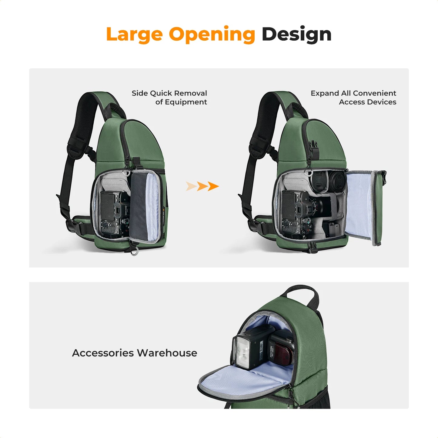 K&F Concept Camera bag Photography Backpack 10L Waterproof Camera Sling Backpack DSLR/SLR Camera Case Sony Fuji Photography Bags