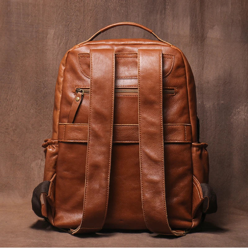 GURO High Quality Genuine Leather Backpack Men Large Capacity Business Travel bag Luxury Student School Bag Laptop Computer Pack