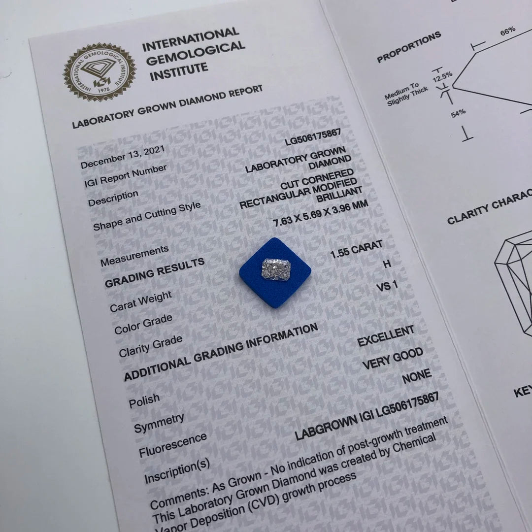 Diamanti Lab Grown Taglio Radiant con Certificato IGI