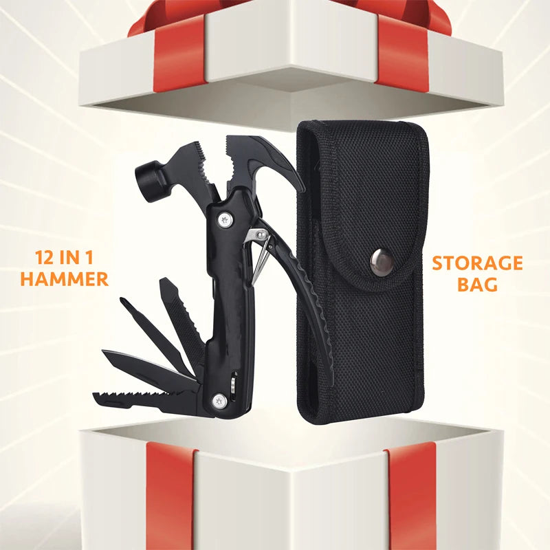 12 in 1 Multi-Purpose Tool, Unique Birthday Gifts for Men, Cool Stuff Gifts, Camping Cool Stuff, Father's Day, Christmas Gifts