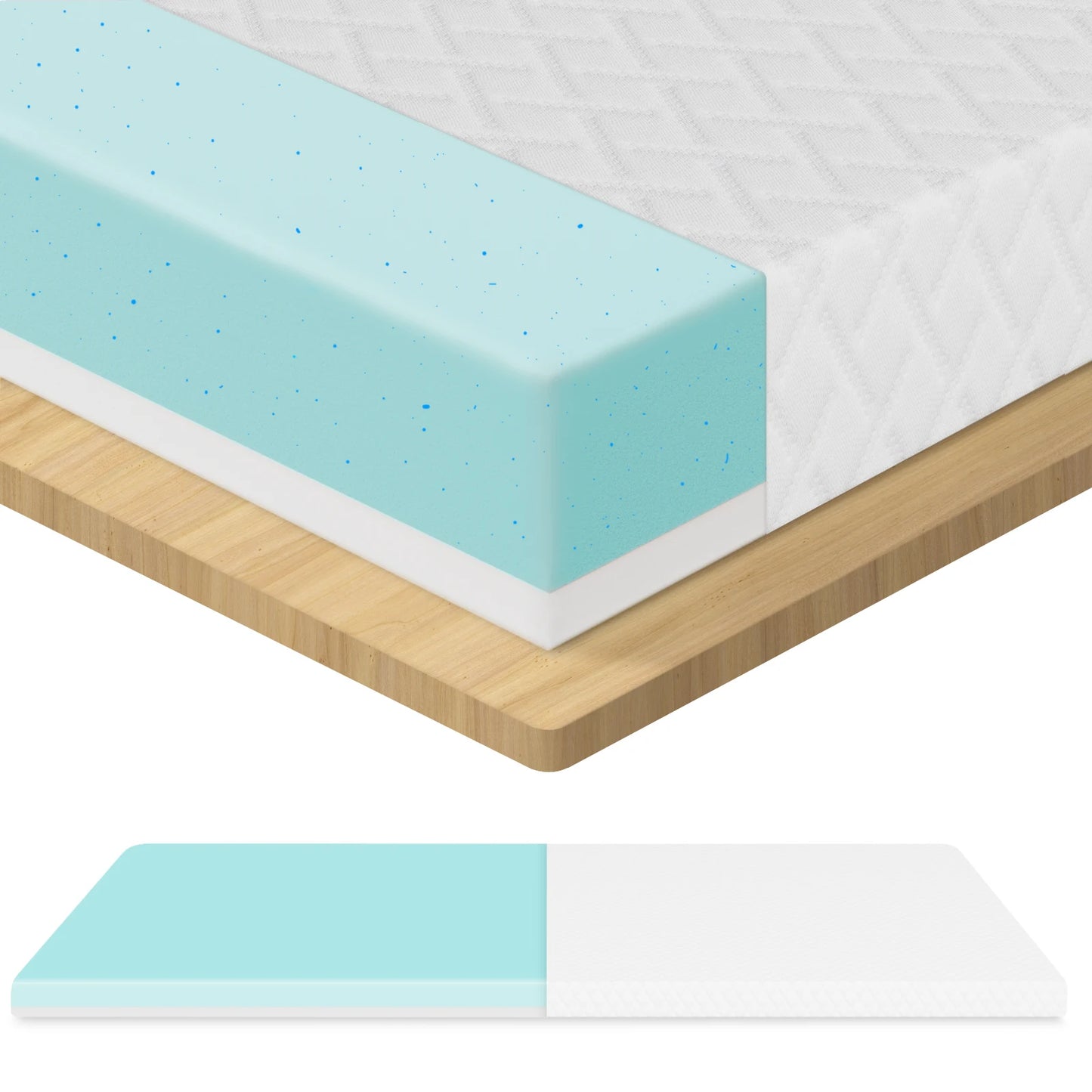 ROYGBIV topper mattress topper with H2/H3 hardness, gel topper for comfort and pressure relief, bed topper 7 cm height, 180*200