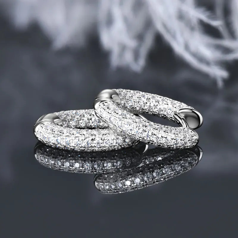 IOGOU 925 Sterling Silver Full Moissanite Diamond Earrings for Women Men Ice Out Hoop Earrings Fine Jewelry 2025 Hip Hop Fashion