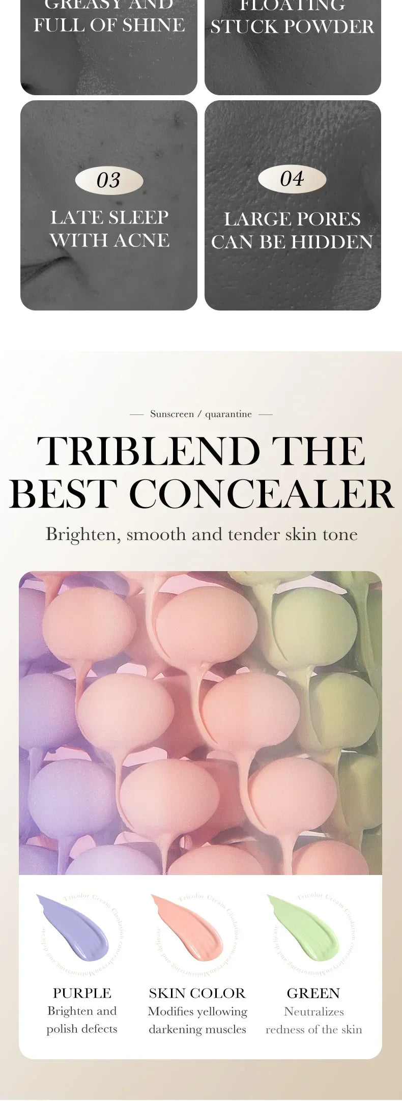 40ml Isolation Cream Face Primer Moisturizing Invisible Pores Facial Brighten Foundation Correcting Skin Tone Cosmetics Makeup