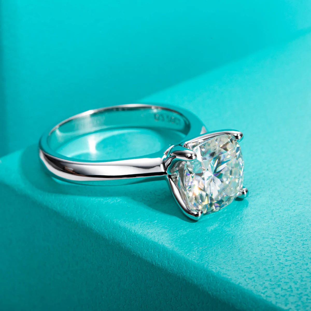 AnuJewel 3.5ct D Color Cushion Cut Moissanite Engagement Wedding Ring 925 Sterling Silver Rings For Women Jewelry Wholesale